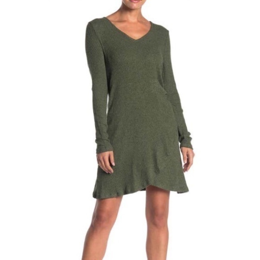 NWT Good Luck Gem Side Wrap Olive Green Dress New